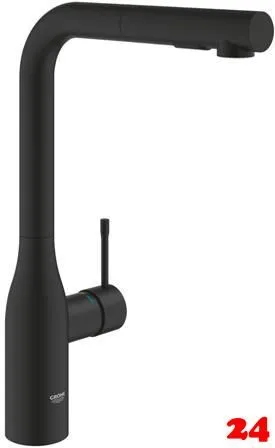 ✅ GROHE Kchenarmatur Essence Phantom Black Einhebelmischer Schwarz matt mit Zugauslauf und Brausefunktion (30504KF0)