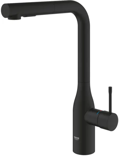 ✅ GROHE Kchenarmatur Essence Phantom Black Einhebelmischer Schwarz matt mit Zugauslauf und Brausefunktion (30504KF0)