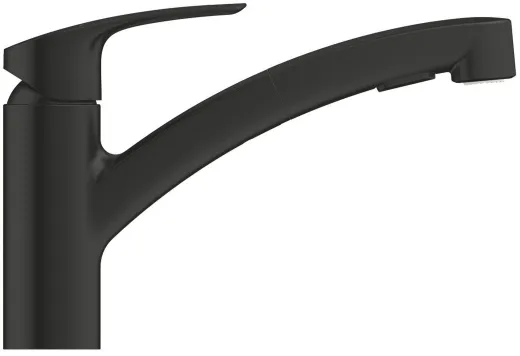 ✅ GROHE Kchenarmatur Eurosmart Einhebelmischer Matt Black mit Zugauslauf und Brausefunktion (303052431)