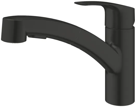 ✅ GROHE Kchenarmatur Eurosmart Einhebelmischer Matt Black mit Zugauslauf und Brausefunktion (303052431)
