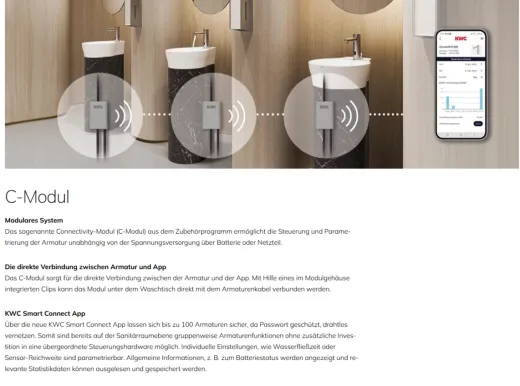 KWC PROFESSIONAL F5S-Therm Selbstschluss-Thermostat-Wandbatterie F5ST1105 DN 15 zur Aufputzmontage FRAMIC INSIDE Selbstschlusskartusche mit C-Modul