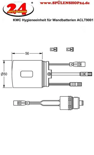 KWC PROFESSIONAL F5L Hygieneeinheit fr kompatible KWC Thermostat-Wandbatterien ACLT9001 fr Wasch und Duschanlagen inkl. C-Modul