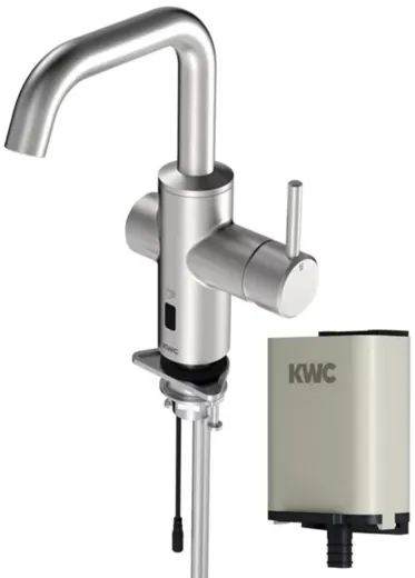 KWC PROFESSIONAL F5E Hybrid-Waschtischarmatur Elektronik Standbatterie F5LME005 DN 15, opto-elektronisch gesteuert mit Batteriefach
