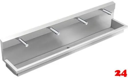 KWC PROFESSIONAL Planox Waschplatzeinheit mit Elektronik-Wandventilen PL24UEV fr Wandmontage Breite 2400mm