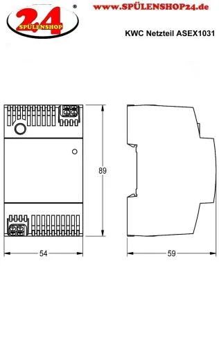 KWC PROFESSIONAL Netzteil ASEX1031 fr Schaltanlagenmontage (TS35) Zur Einbindung in AQUA 3000 open