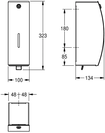 KWC PROFESSIONAL Stratos Desinfektionsmittelspender STRX629 Aufputzmontage manueller Betrieb ohne Nachfllmedien
