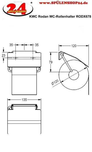 KWC PROFESSIONAL Rodan WC-Rollenhalter RODX678 fr die Aufputzmontage