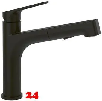 Villeroy & Boch Kchenarmatur Junis Sky Shower Einhebelmischer Black Matt (PVD) mit Zugauslauf und Brausefunktion