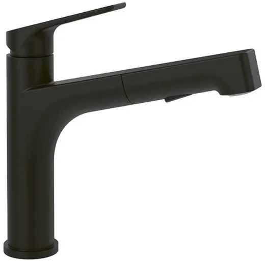 Villeroy & Boch Kchenarmatur Junis Sky Shower Einhebelmischer Black Matt (PVD) mit Zugauslauf und Brausefunktion