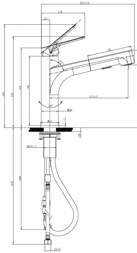 Villeroy & Boch Kchenarmatur Junis Sky Shower Einhebelmischer Black Matt (PVD) mit Zugauslauf und Brausefunktion