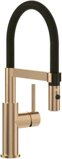 Villeroy & Boch Kchenarmatur Steel Expert Compact Einhebelmischer Gold Schwarz (PVD) mit Pendelbrause