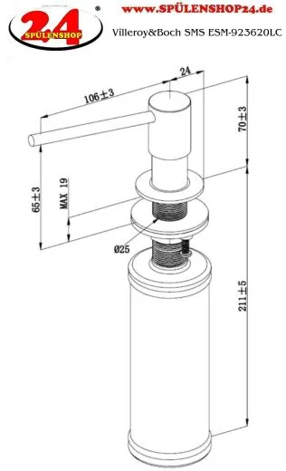 Villeroy & Boch Seifenspender Black Matt 92362006 Splmittelspender / Dispenser