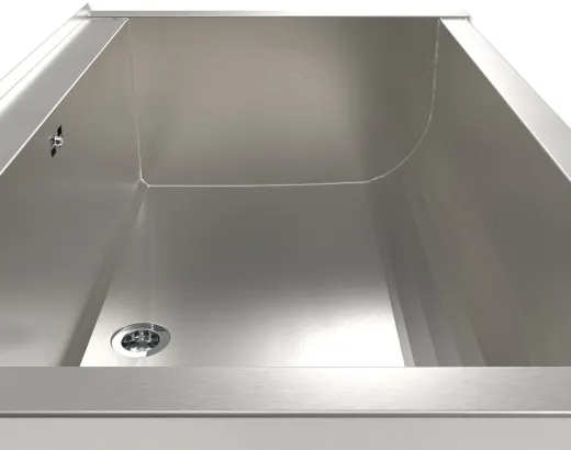 KUNe Arbeits-/ Mehrzweckbecken Solidum 50 Plus WB15A-50+ wandhngend gekantetes und geschweites Ausgussbecken (Beckentiefe 300mm)