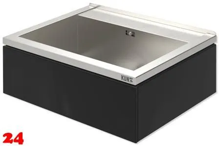 KUNe Arbeits-/ Mehrzweckbecken Novum 60 PWB22-60 wandhngend gekantetes und geschweites Ausgussbecken Verblendung Schwarz