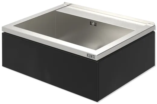 KUNe Arbeits-/ Mehrzweckbecken Novum 60 PWB22-60 wandhngend gekantetes und geschweites Ausgussbecken Verblendung Schwarz