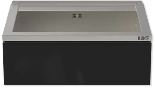 KUNe Arbeits-/ Mehrzweckbecken Novum 60 PWB22-60 wandhngend gekantetes und geschweites Ausgussbecken Verblendung Schwarz