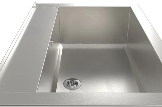 KUNe Arbeits-/ Mehrzweckbecken Novum 60 PWB22-60 wandhngend gekantetes und geschweites Ausgussbecken Verblendung Schwarz