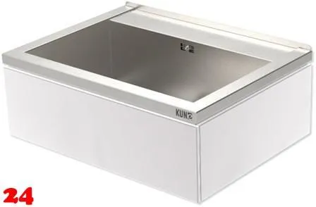 KUNe Arbeits-/ Mehrzweckbecken Novum 60 PWB22-60 wandhngend gekantetes und geschweites Ausgussbecken Verblendung Weiss