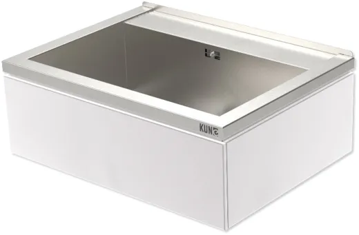 KUNe Arbeits-/ Mehrzweckbecken Novum 60 PWB22-60 wandhngend gekantetes und geschweites Ausgussbecken Verblendung Weiss