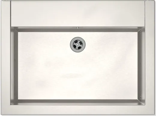 KUNe Arbeits-/ Mehrzweckbecken Novum 60 PWB22-60 wandhngend gekantetes und geschweites Ausgussbecken Verblendung Weiss