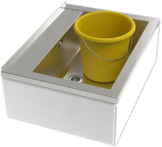 KUNe Arbeits-/ Mehrzweckbecken Novum 60 PWB22-60 wandhngend gekantetes und geschweites Ausgussbecken Verblendung Weiss