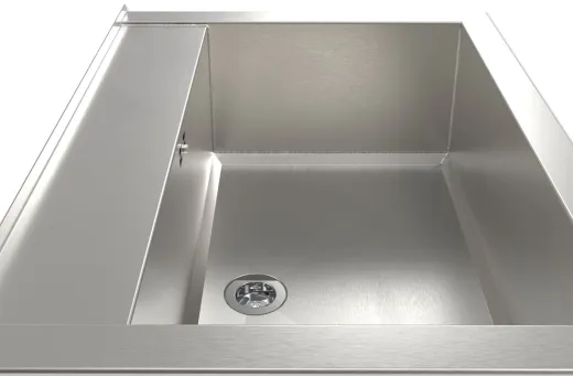 KUNe Arbeits-/ Mehrzweckbecken Novum 60 PWB22-60 wandhngend gekantetes und geschweites Ausgussbecken Verblendung Weiss