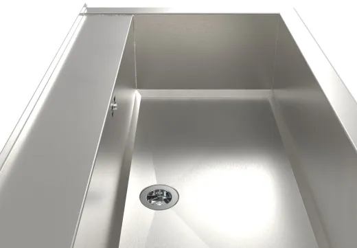 KUNe Arbeits-/ Mehrzweckbecken Novum 60 PWB22-60 wandhngend gekantetes und geschweites Ausgussbecken Verblendung Weiss