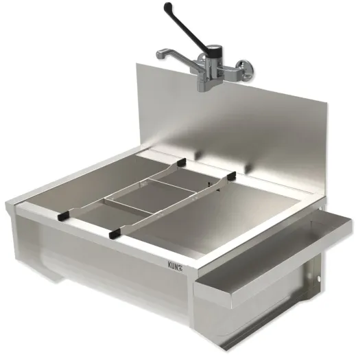 KUNe Arbeits-/ Mehrzweckbecken Solidum 70 Plus WB15A-70+ wandhngend gekantetes und geschweites Ausgussbecken (Beckentiefe 300mm)