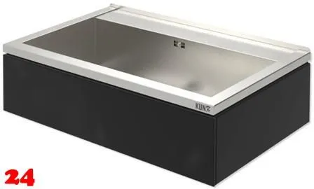 KUNe Arbeits-/ Mehrzweckbecken Novum 80 PWB22-80 wandhngend gekantetes und geschweites Ausgussbecken Verblendung Schwarz