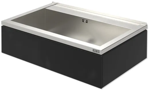 KUNe Arbeits-/ Mehrzweckbecken Novum 80 PWB22-80 wandhngend gekantetes und geschweites Ausgussbecken Verblendung Schwarz