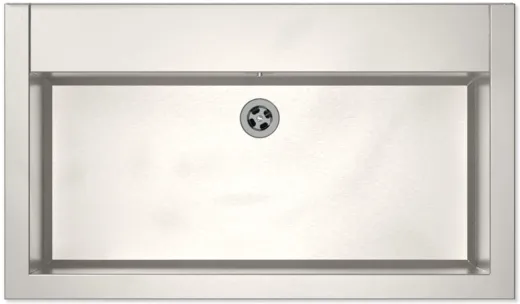 KUNe Arbeits-/ Mehrzweckbecken Novum 80 PWB22-80 wandhngend gekantetes und geschweites Ausgussbecken Verblendung Schwarz