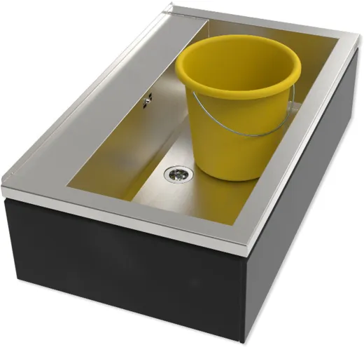 KUNe Arbeits-/ Mehrzweckbecken Novum 80 PWB22-80 wandhngend gekantetes und geschweites Ausgussbecken Verblendung Schwarz