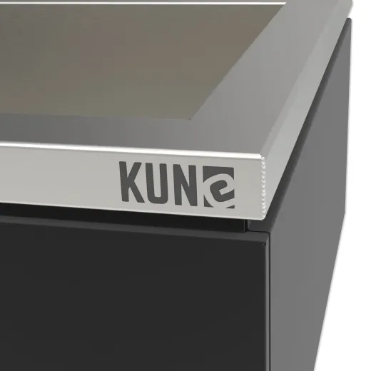 KUNe Arbeits-/ Mehrzweckbecken Novum 80 PWB22-80 wandhngend gekantetes und geschweites Ausgussbecken Verblendung Schwarz