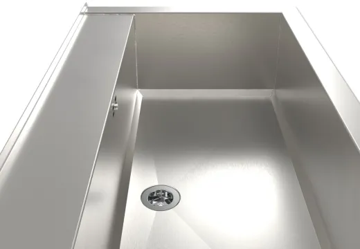 KUNe Arbeits-/ Mehrzweckbecken Novum 80 PWB22-80 wandhngend gekantetes und geschweites Ausgussbecken Verblendung Schwarz