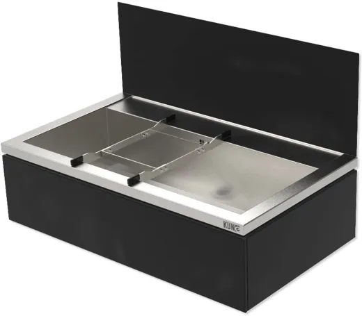 KUNe Arbeits-/ Mehrzweckbecken Novum 80 PWB22-80 wandhngend gekantetes und geschweites Ausgussbecken Verblendung Schwarz