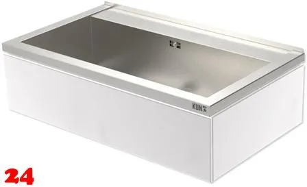 KUNe Arbeits-/ Mehrzweckbecken Novum 80 PWB22-80 wandhngend gekantetes und geschweites Ausgussbecken Verblendung Weiss