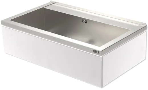 KUNe Arbeits-/ Mehrzweckbecken Novum 80 PWB22-80 wandhngend gekantetes und geschweites Ausgussbecken Verblendung Weiss