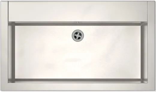 KUNe Arbeits-/ Mehrzweckbecken Novum 80 PWB22-80 wandhngend gekantetes und geschweites Ausgussbecken Verblendung Weiss