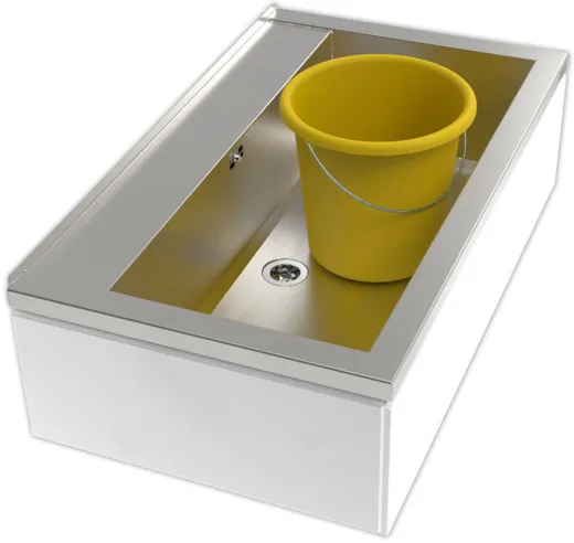 KUNe Arbeits-/ Mehrzweckbecken Novum 80 PWB22-80 wandhngend gekantetes und geschweites Ausgussbecken Verblendung Weiss