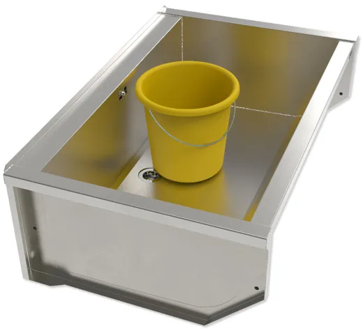 KUNe Arbeits-/ Mehrzweckbecken Solidum 90 Plus WB15A-90+ wandhngend gekantetes und geschweites Ausgussbecken (Beckentiefe 300mm)