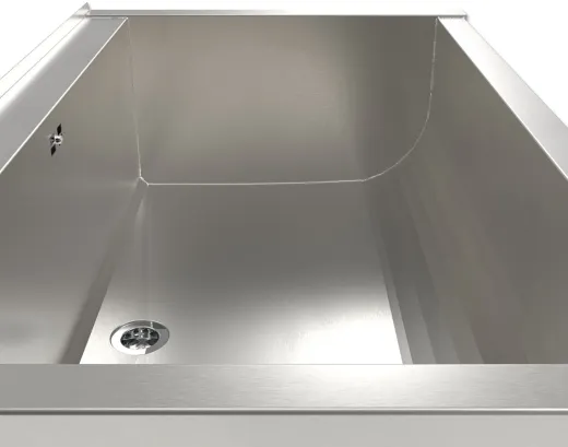 KUNe Arbeits-/ Mehrzweckbecken Solidum 90 Plus WB15A-90+ wandhngend gekantetes und geschweites Ausgussbecken (Beckentiefe 300mm)