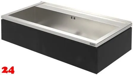 KUNe Arbeits-/ Mehrzweckbecken Novum 100 PWB22-100 wandhngend gekantetes und geschweites Ausgussbecken Verblendung Schwarz