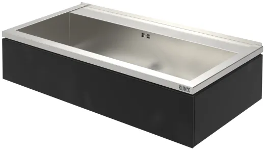 KUNe Arbeits-/ Mehrzweckbecken Novum 100 PWB22-100 wandhngend gekantetes und geschweites Ausgussbecken Verblendung Schwarz