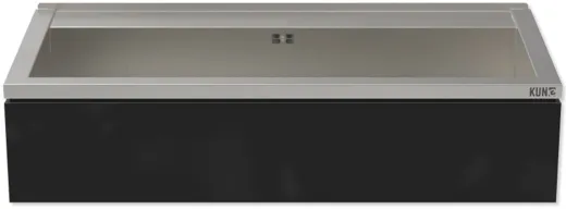 KUNe Arbeits-/ Mehrzweckbecken Novum 100 PWB22-100 wandhngend gekantetes und geschweites Ausgussbecken Verblendung Schwarz