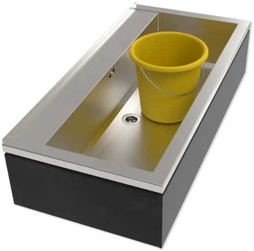 KUNe Arbeits-/ Mehrzweckbecken Novum 100 PWB22-100 wandhngend gekantetes und geschweites Ausgussbecken Verblendung Schwarz