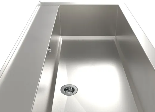 KUNe Arbeits-/ Mehrzweckbecken Novum 100 PWB22-100 wandhngend gekantetes und geschweites Ausgussbecken Verblendung Schwarz