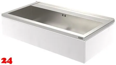 KUNe Arbeits-/ Mehrzweckbecken Novum 100 PWB22-100 wandhngend gekantetes und geschweites Ausgussbecken Verblendung Weiss