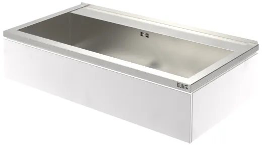 KUNe Arbeits-/ Mehrzweckbecken Novum 100 PWB22-100 wandhngend gekantetes und geschweites Ausgussbecken Verblendung Weiss