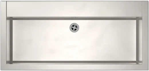 KUNe Arbeits-/ Mehrzweckbecken Novum 100 PWB22-100 wandhngend gekantetes und geschweites Ausgussbecken Verblendung Weiss