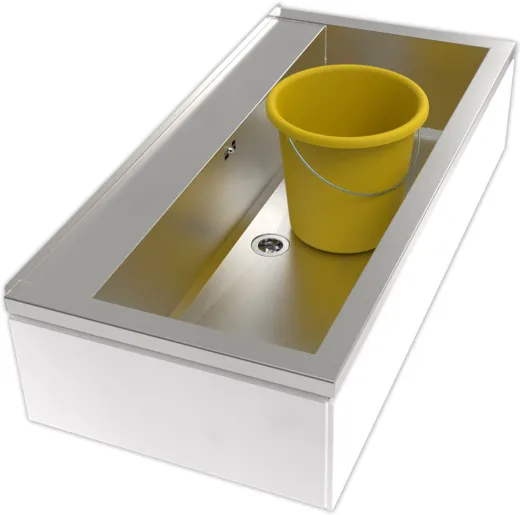 KUNe Arbeits-/ Mehrzweckbecken Novum 100 PWB22-100 wandhngend gekantetes und geschweites Ausgussbecken Verblendung Weiss